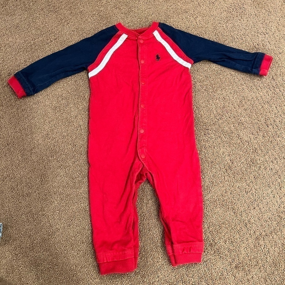 Ralph Lauren Red and Blue 9 Months One Piece Outfit